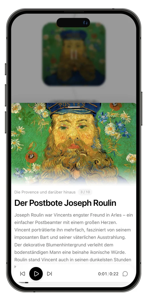 Trouby audio guide on mobile